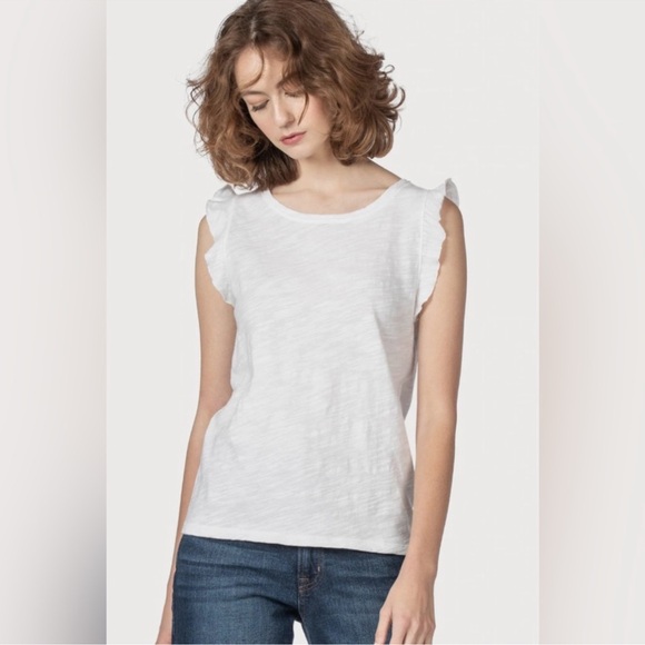 Lilla P Flutter Sleeve Tee White Size Medium - Picture 1 of 6